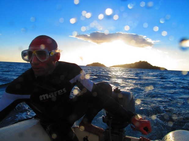Diver on a mission in Gouadeloupe.